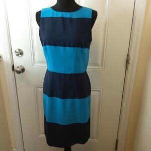 Tommy Hilfiger blue color block sleeveless dress